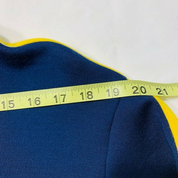 Triathlon Brand Full Zip Jacket Jersey Sweatshirt Mock Neck Blue White‎ Yellow L - Picture 10 of 11